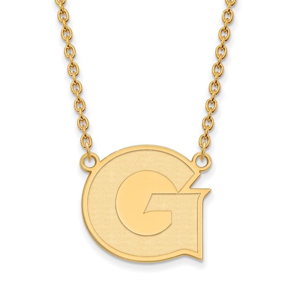 14k Gold Plated Silver Georgetown U Large Initial G Pendant Necklace
